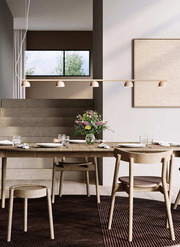 Blush rail5 warm beige pendant lamp front