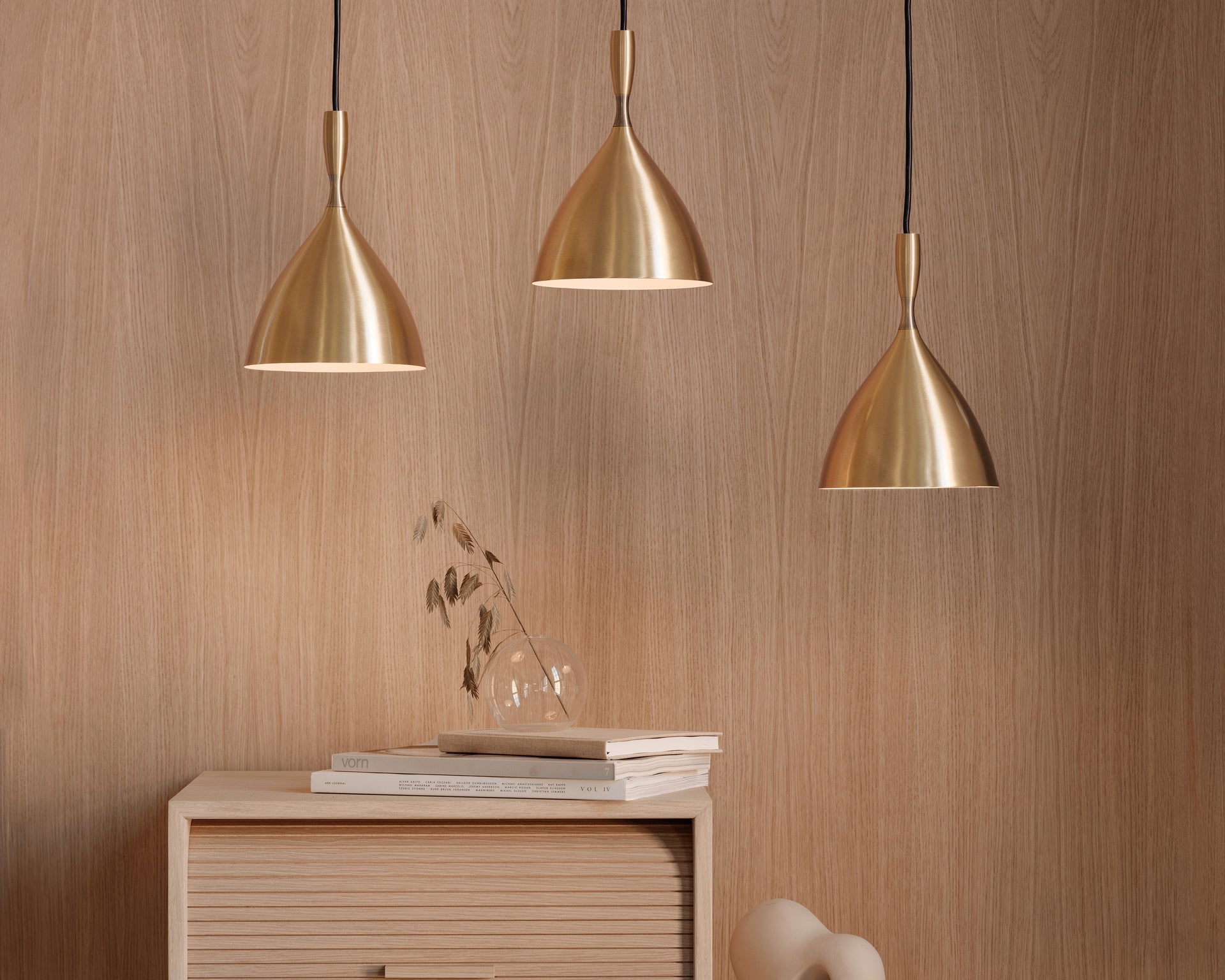 Dokka pendant lamp brass group Ph Einar Aslaksen