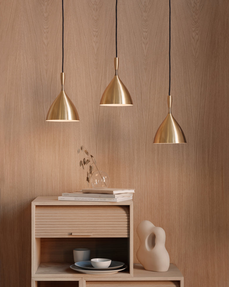 Dokka pendant lamp brass group Ph Einar Aslaksen