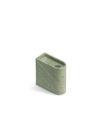Monolith candle holder low green