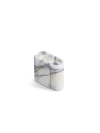 Monolith candle holder low white mix