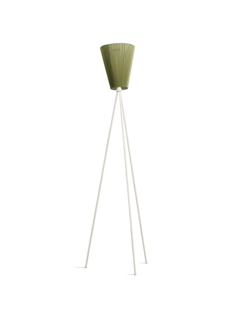 Northern Oslo Wood floor lamp white olive green