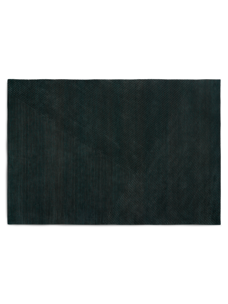 Row rug large dark green