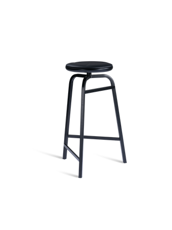 Treble Barstool H65 Black-black leather-seat