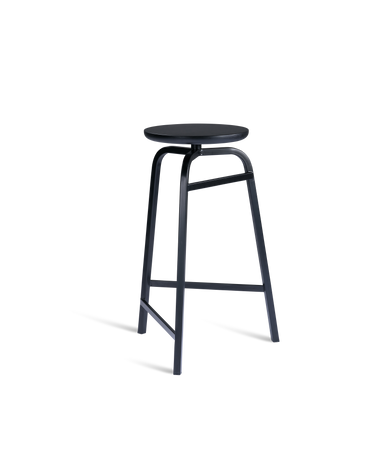Treble Barstool H65 Black-black wood-seat